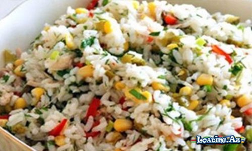Asan və ləziz düyü salatı