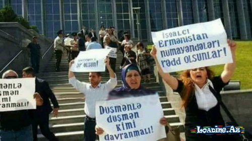 Milli Məclisin önündə AKSİYA: Düşmənlə düşmən kimi davranmalı - - Take.Az