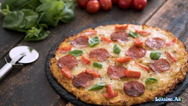 Tavada 10 dəqiqəyə Kartofdan Pizza hazırla (kartoflı pizza resepti)