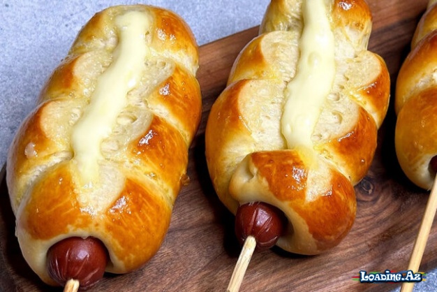 Çox asan hazırlanan yumşaq və çox dadlı "hotdog"
