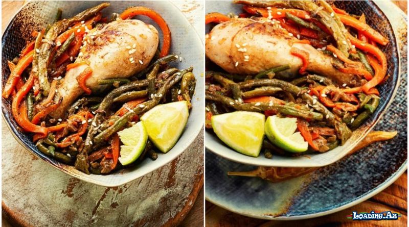 Çox Ləzzətli Yaşıl Lobyalı Toyuq Çığırtması - Take.Az