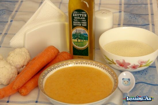 Manna yarmalı tərəvəz şorbası