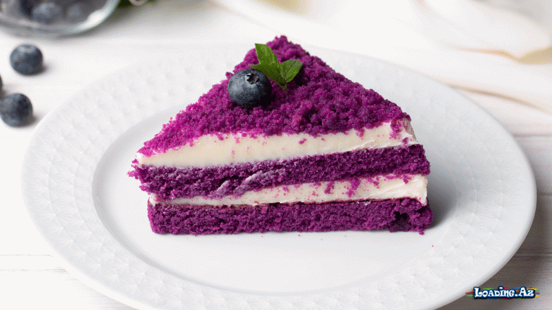 Bənövşəyi velvet tortunun hazırlanması